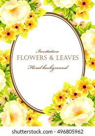 Invitation with floral background