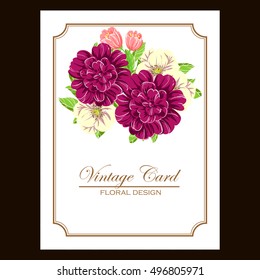 Invitation with floral background