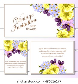 Invitation with floral background