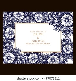 Invitation with floral background