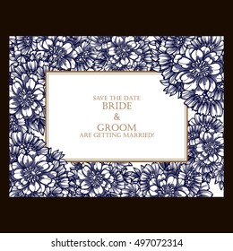 Invitation with floral background