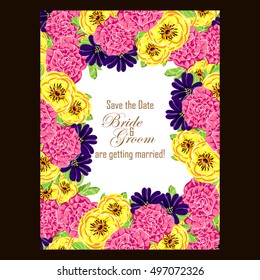 Invitation with floral background