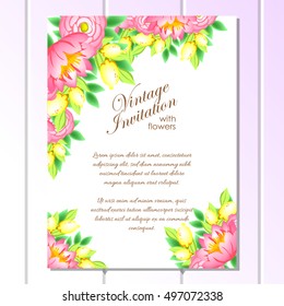 Invitation with floral background