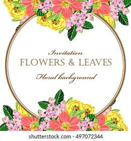 Invitation with floral background