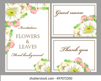 Invitation with floral background