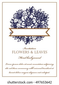 Invitation with floral background
