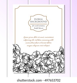 Invitation with floral background
