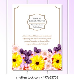 Invitation with floral background