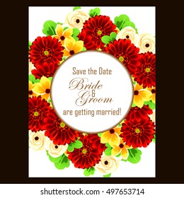 Invitation with floral background