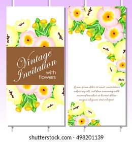 Invitation with floral background