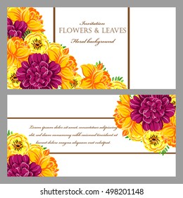 Invitation with floral background