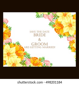 Invitation with floral background