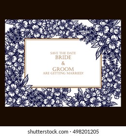 Invitation with floral background