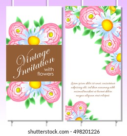 Invitation with floral background