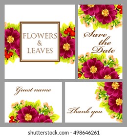 Invitation with floral background