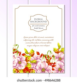 Invitation with floral background