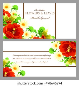 Invitation with floral background