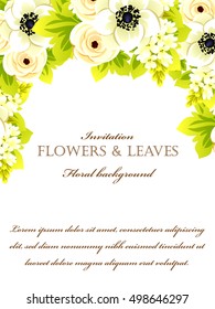 Invitation with floral background