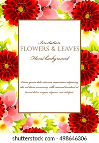 Invitation with floral background Invitation with floral background