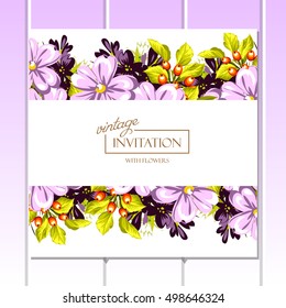 Invitation with floral background