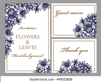 Invitation with floral background