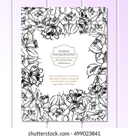 Invitation with floral background