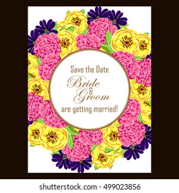 Invitation with floral background