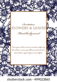 Invitation with floral background