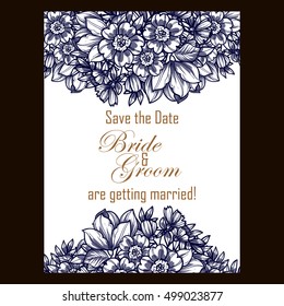 Invitation with floral background