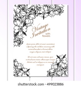 Invitation with floral background