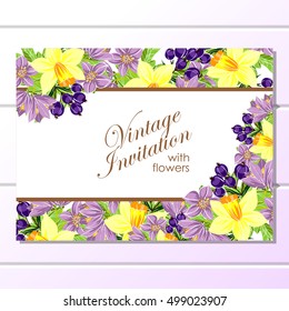 Invitation with floral background