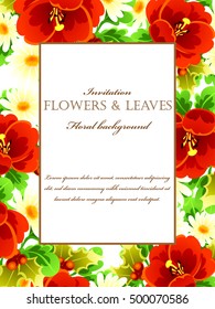 Invitation with floral background