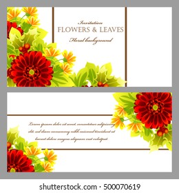 Invitation with floral background