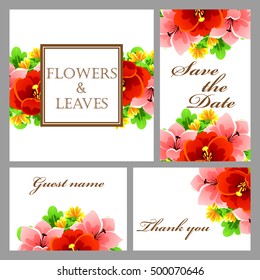Invitation with floral background