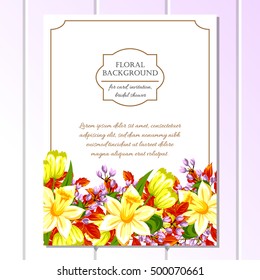 Invitation with floral background