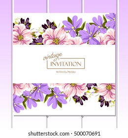 Invitation with floral background