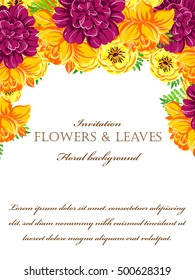 Invitation with floral background