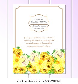 Invitation with floral background