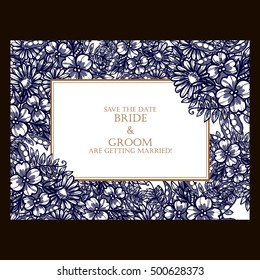 Invitation with floral background