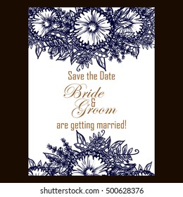 Invitation with floral background