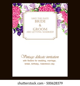 Invitation with floral background