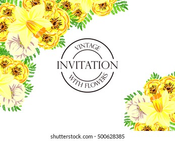 Invitation with floral background