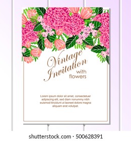 Invitation with floral background