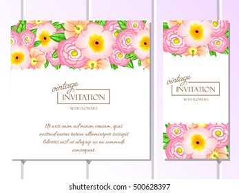 Invitation with floral background