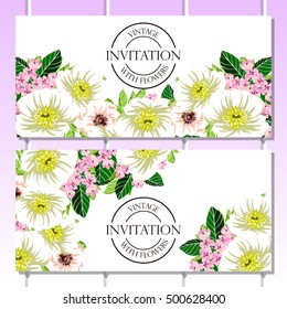 Invitation with floral background