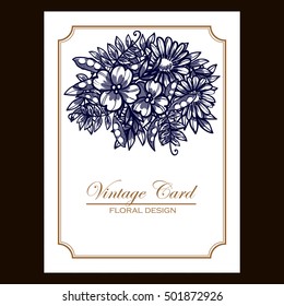 Invitation with floral background