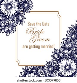 Invitation with floral background