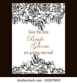Invitation with floral background