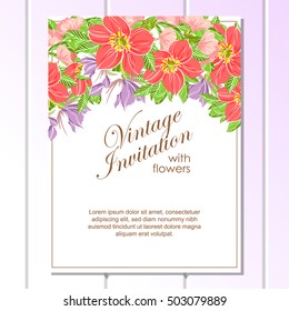 Invitation with floral background