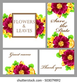 Invitation with floral background